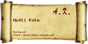 Apáti Kata névjegykártya